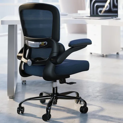 Miniatura 23 de TRALT Silla de oficina ergonómica, silla de escritorio con soporte lumbar ajustable, silla de computadora cómoda de malla con reposabrazos Rosa