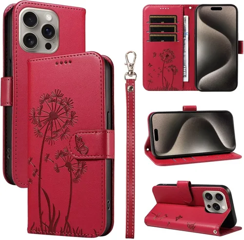 Miniatura 12 de Flip Case for Motorola Moto E22 / E22i, with Stand/Wrist Strap/Card Slots Function, Flower Embossed PU Leather Wallet Folio Case, Magnetic Blue