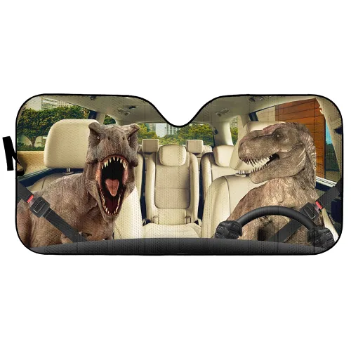 Miniatura 2 de YOSA Yosa - Parasol para parabrisas de automóvil, diseño de dinosaurios, para ventana delantera, para camioneta, SUV, bloquea los rayos UV, mantiene