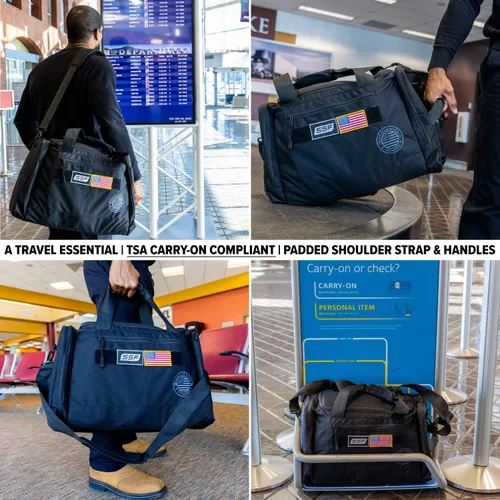 Miniatura 4 de Serious Steel Fitness Bolsa de gimnasio Bolsa de lona de nailon 1000D Resistente, Negro -, Bolsa para zapatillas (utilidad)