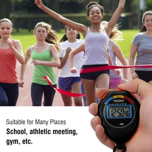Miniatura 8 de Yctze Cronómetro electrónico deportivo profesional, perfecto para carreras, correr y nadar, temporizador para niños y adultos (negro)