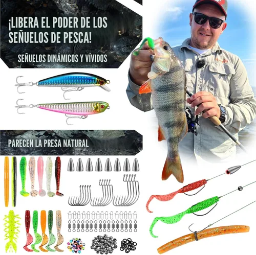 Miniatura 3 de PLUSINNO Bolsa Impermeable Tipo Bandolera para Aparejos de Pesca con Cajas de Aparejos y Portacañas, Regalos para Hombres con Señuelos, Alicates