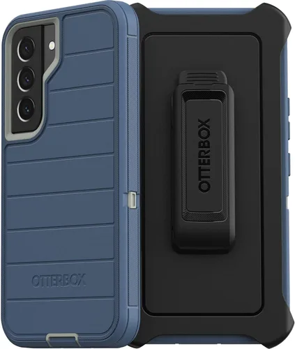 OtterBox Defender Series - Carcasa sin pantalla para Galaxy S22, color azul FORT BLUE