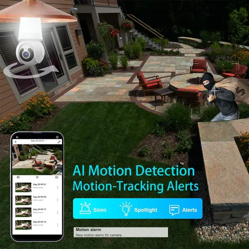 Miniatura 4 de Cámara de seguridad WiFi para interiores y exteriores con enchufe, detección humana AI, vista en vivo, visión nocturna a color, audio de 2 vías