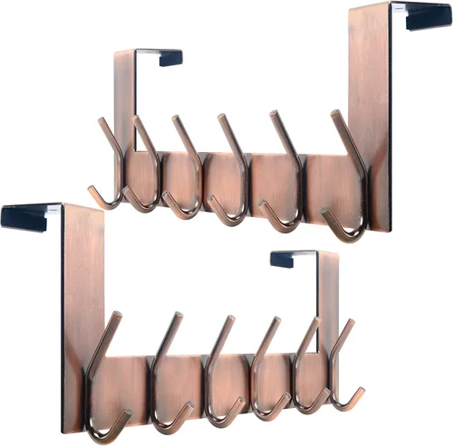 Miniatura 14 de WEBI Ganchos para Puerta Colgadores de Puerta: Toallero Sobre la Puerta con 6 Ganchos para Colgar, Colgador de Toallas Perchero de Puerta Colgador