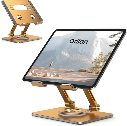 Miniatura 11 de Soporte para Tablet con Base Giratoria de 360° de Aluminio Ajustable de Doble Varilla para Todos los iPad de 5.8-12.9”, Samsung, Teléfono Tablet