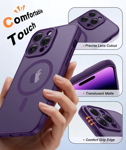 Miniatura 473 de FNTCASE Funda para iPhone 17 Pro: Fundas delgadas translúcidas de color azul claro compatibles con MagSafe, protección completa de la cámara