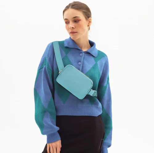 Miniatura 100 de Riñonera cruzada para mujeres y hombres, bolsa para cinturón para senderismo con correa ajustable, riñonera para correr, entrenamiento, deportes