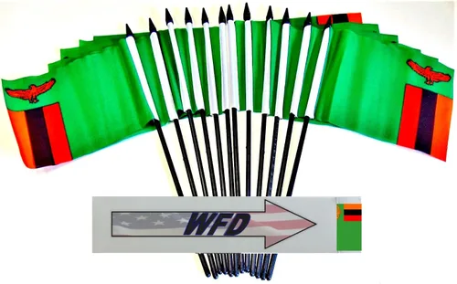 Miniatura 155 de World Flags Direct Banderas en miniatura de poliéster de Afganistán, paquete de 12, decoración de mesa de fiesta, desfiles, 4 x 6 pulgadas, verde