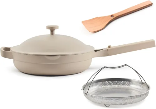 Our Place Always Pan 2.0 - Sartén de cerámica antiadherentes sin toxinas de 10.5 pulgadas, sartén versátil, sartén, mango de acero inoxidable, apto