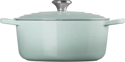 Miniatura 4 de Le Creuset Horno holandés redondo de hierro fundido esmaltado, 5.5 cuartos de galón, Sal Marina Sea Salt