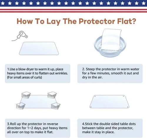 Miniatura 8 de RostiKong Protector de escritorio transparente de 20 x 36 pulgadas, almohadilla protectora para mesa, forro protector rectangular de plástico