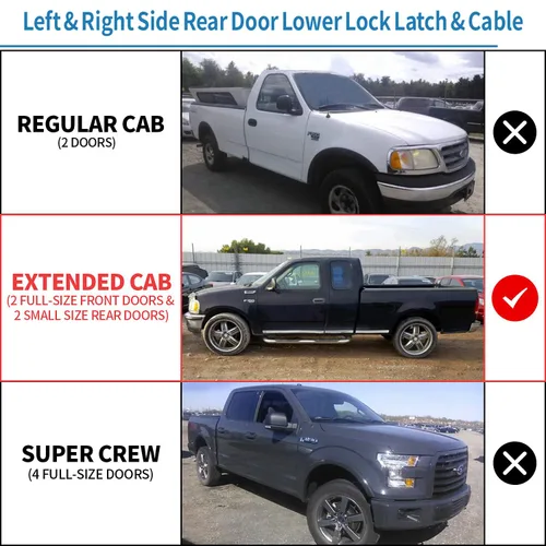 Miniatura 6 de Pestillos de bloqueo inferiores de puerta trasera - Lado izquierdo del conductor y lado derecho del pasajero - Reemplazo para Ford F-150 F-250 HD
