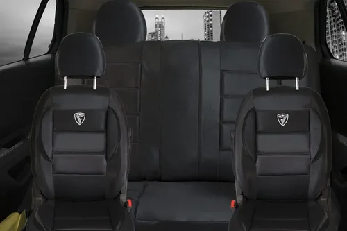 Miniatura 3 de Genérico Cubre Asientos de Carros Set Fundas Universal Juego 11 piezas Forros Deportivos Negro