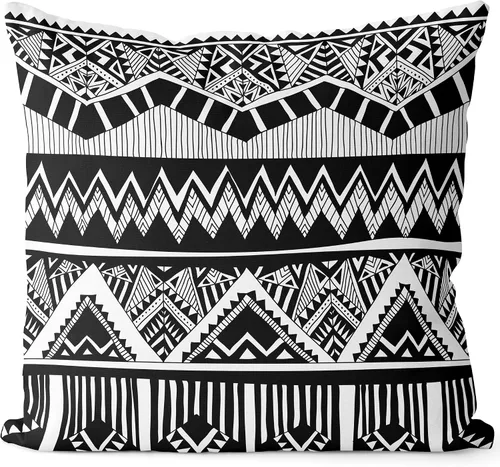 Miniatura 12 de BEDSUM Funda de almohada de microfibra, suave, decorativa, geométrica, abstracta, triangular, funda de cojín cuadrada para sofá, dormitorio, 18 x 18
