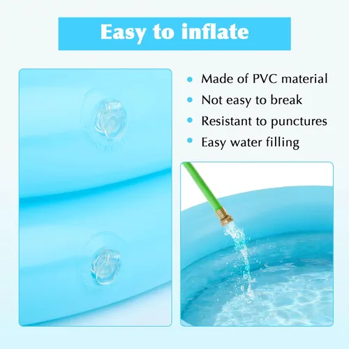 Miniatura 3 de CALIDAKA Pequeñas piscinas inflables inflables para niños, inflables para niños, pequeñas piscinas inflables al aire libre (azul)