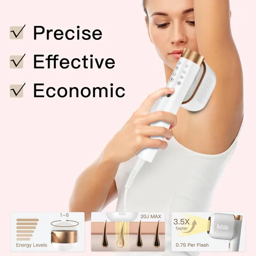 Miniatura 4 de Depilación Láser, BoSidin Depilación IPL con Enfriamiento de Hielo Sin Dolor, Rejuvenecimiento Facial SR 2 en 1, 6+1 Modos, 6 Niveles de Depilación