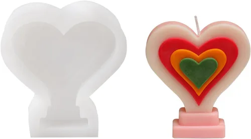 Moldes de vela de silicona hechos a mano en forma de corazón moldes de vela de cera DIY regalos para bodas decoración del hogar (LZ513)