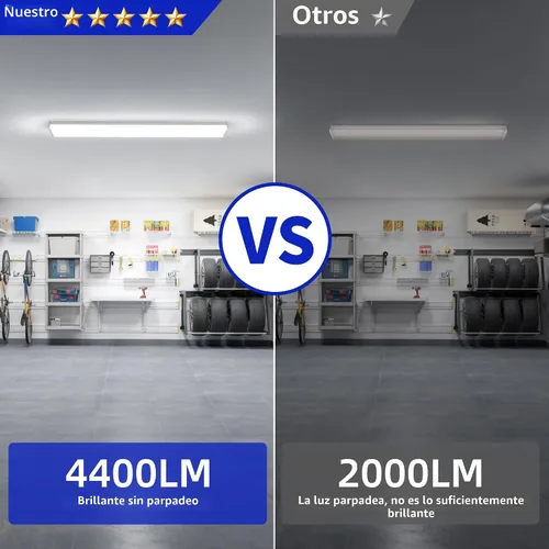 Miniatura 5 de hykolity Luz envolvente LED de 4 pies, 40 W, 4400 lm, 4000 K, [equivalente a 2 lámparas fluorescentes de 32 W], lámpara LED envolvente de 4 pies
