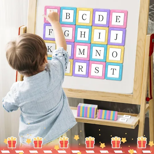 Miniatura 3 de Rurvale 100 azulejos magnéticos, bloques magnéticos para niños de 3, 4, 5, 6, 7, 8 años, juguetes educativos STEM para niños de 3 a 5, 4 a 8 años