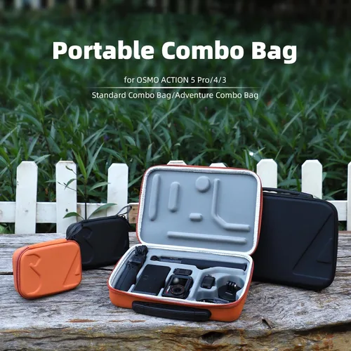 Miniatura 2 de Estuche de transporte para DJI Osmo Action 5 Pro/4/3, bolsa de viaje portátil de almacenamiento de PU para DJI Osmo Action 5 Pro/4/3 Accesorios