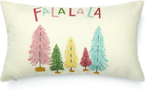 Fundas de almohada de Navidad de 12 x 20 pulgadas, Falalala coloridas almohadas lumbares de Navidad, fundas de almohada decorativas, decoración de