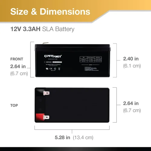 Miniatura 4 de ExpertPower - Baterías para alarma de 12 voltios, Paquete de 1, Negro