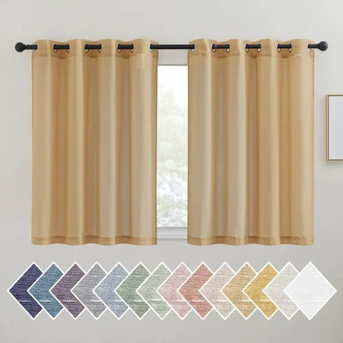 Miniatura 112 de NICETOWN Cortinas de lino traslúcidas con textura de lino de 84 pulgadas de largo, con ojales semitraslúcidos, tratamientos de ventana, privacidad