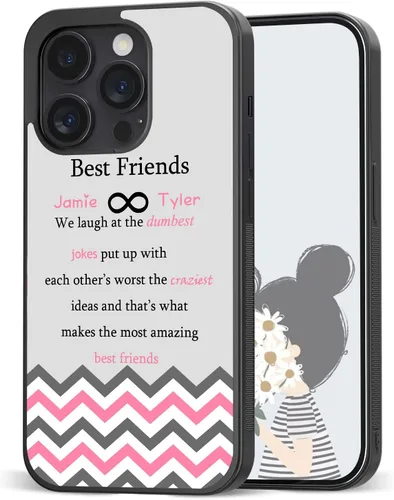 Miniatura 26 de Fundas de teléfono con nombre personalizado para mejores amigos iPhone 11 12 13 14 Pro Max Plus Mini X Xs Xr, Samsung Note 7 8 9 10 20 S21 S22 S23