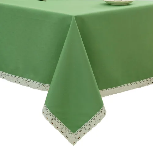 Miniatura 22 de EHouseHome Mantel de lino sintético con ribete de encaje, impermeable, a prueba de derrames, resistente a las manchas, sin arrugas, a prueba
