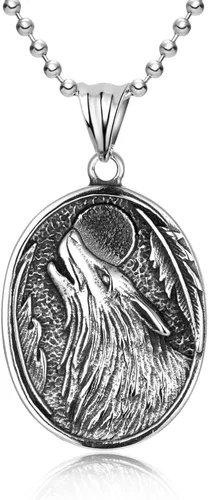 Colgante de símbolo de lobo vikingo nórdico Vegvisir Mjolnir brújula para hombre, protección de fe, medallón guía amuleto, acero, joyería nórdica