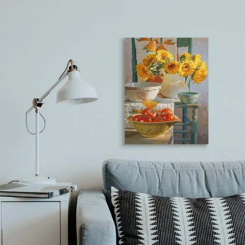 Miniatura 2 de Stupell Industries Otoño girasol cosecha silla de campo naturaleza muerta lienzo Heide Presse arte de pared 24 x 30 pulgadas