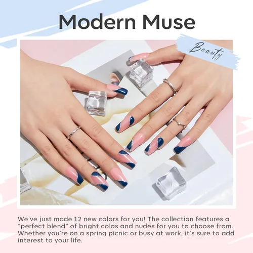 Miniatura 6 de modelones Kit de gel de extensión de polivinílico de 12 colores, juego de uñas de poliéster para todas las estaciones, colores nude, rosa, azul