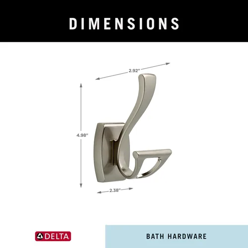 Miniatura 2 de DELTA Dansant Gancho para Toallas, Gancho para Bata Níquel Satinado Soporte para Toallas para Baño, Accesorios de Baño, 135241 2.4 x 2.9 x 4.8