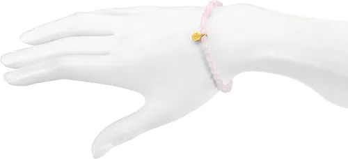 Miniatura 2 de Satya Jewelry 4mm Gemstone and 18K Yellow Gold Plated Lotus Stretch Bracelet, 7