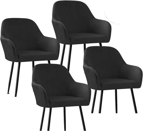 Miniatura 44 de Fundas protectoras de terciopelo elástico para sillas de comedor con brazos y respaldo curvado pequeño, juego de 6/4/2 para cocina, oficina, hogar