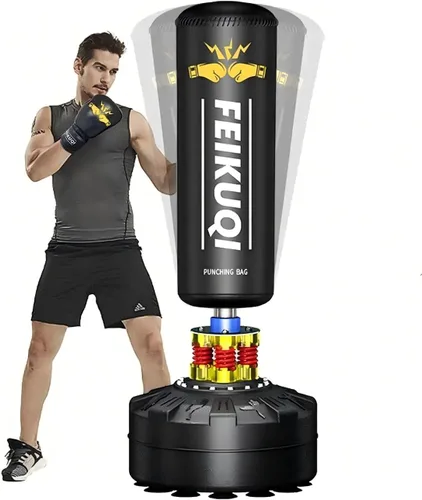 Bolsa de boxeo para adultos, bolsa de boxeo con soporte de 70"-205 libras, bolsa de boxeo independiente para adultos - Bolsa de kickboxing para