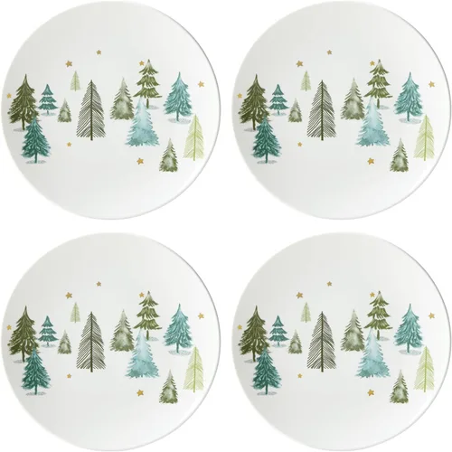 Miniatura 3 de Lenox 893565 Balsam Lane - Juego de vajilla de 12 piezas, verde, Navidad, alojamiento navideño