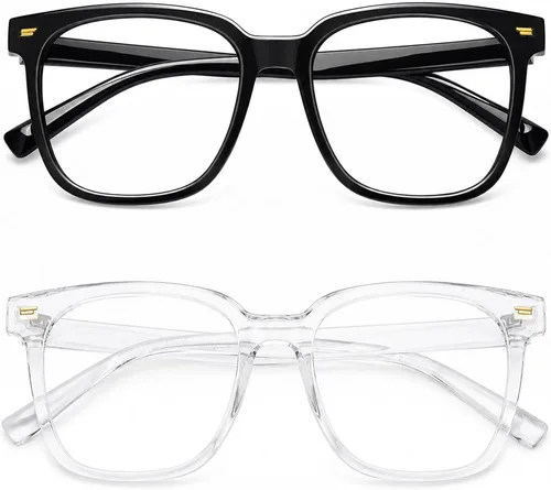 PANNER Gafas cuadradas de gran tamaño con bloqueo de luz azul para mujeres y hombres, antirreflejos, reducen la fatiga ocular, gafas de computadora