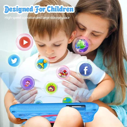 Miniatura 5 de VASOUN Tablet infantil de 7 pulgadas para niños pequeños, Android 13 32 GB de RAM con doble cámara WiFi, control parental, Bluetooth, a prueba