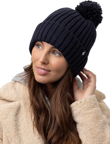 Miniatura 4 de HEAT HOLDERS - Sombrero térmico de invierno con forro polar grueso para mujer con pompón