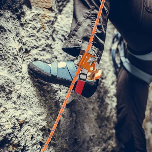 Miniatura 7 de NewDoar - Bloqueador de pie elevado para escalada en roca y montañismo, dispositivo de escalada Izquierda Naranja
