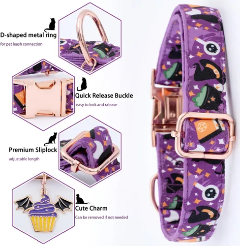 Miniatura 3 de Faygarsle Elegante collar de perro con pajarita para perros pequeños, medianos y grandes, perfecto para machos, hembras, niños y niñas, algodón