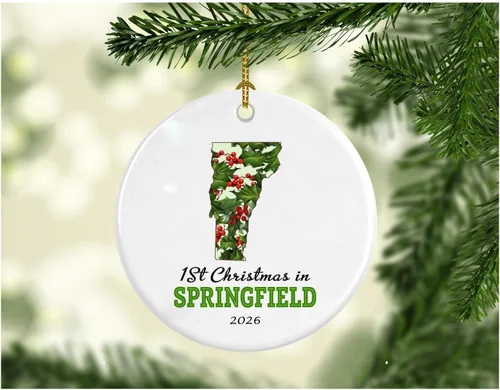 New Home Christmas Ornament 2022 Springfield Vermont First Christmas in Our New House Housewarming Holiday Gift Pretty Rustic Christmas in Our New