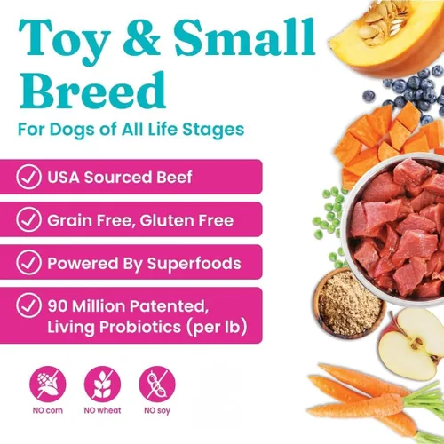 Miniatura 2 de Solid Gold - Comida seca para juguetes y razas pequeñas de perros, bocaditos pequeños – Ternera real, sin granos, sin gluten, croquetas con alto