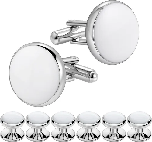 HAWSON Juego de gemelos y tachuelas de esmoquin para hombre con caja de regalo joyas o accesorios para hombre adecuados para traje negro, camisas