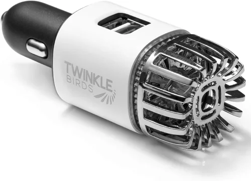 Miniatura 9 de Ionizador purificador de aire para automóvil - Desodorizador iónico antimicrobiano para automóvil de 12V enchufable con cargador USB dual