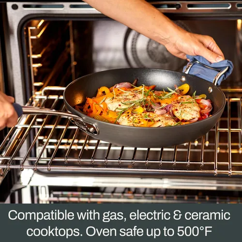 Miniatura 6 de All-Clad Essentials - Juego de utensilios de cocina antiadherentes anodizados duros, 10 piezas, aptos para horno, ollas y sartenes 350F, color negro