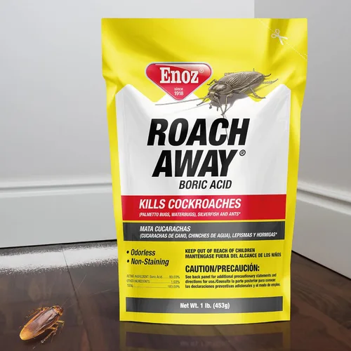 Miniatura 4 de Enoz Roach Away Polvo de ácido bórico – mata cucarachas, peces plateados y hormigas – Polvo mata cucarachas y hormigas de ácido bórico, bolsa de 16