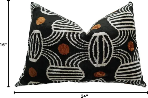 Miniatura 10 de CANVELLO -Exquisita almohada de plumón/cojín: almohadas de plumas elegancia y arte Almohadas icónicas con diseño Ikat Seda de terciopelo suave